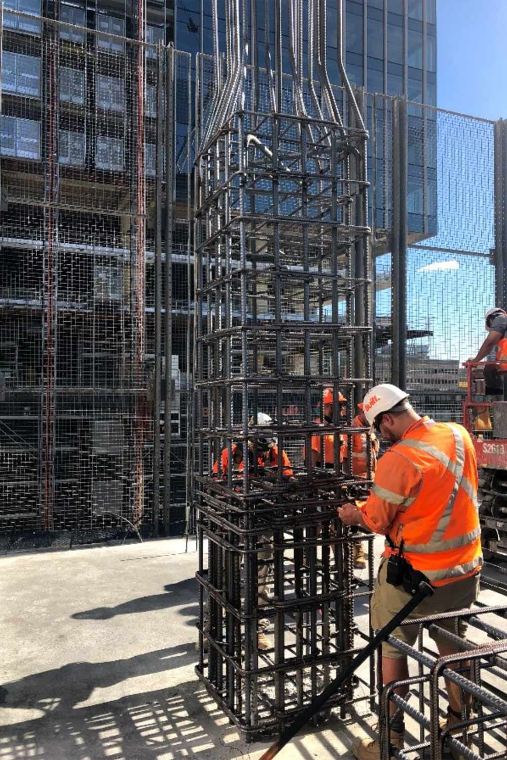 Construction of pre-fabricated steel structure