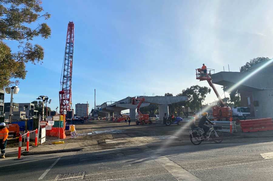View of construction of Bell-moreland Railway