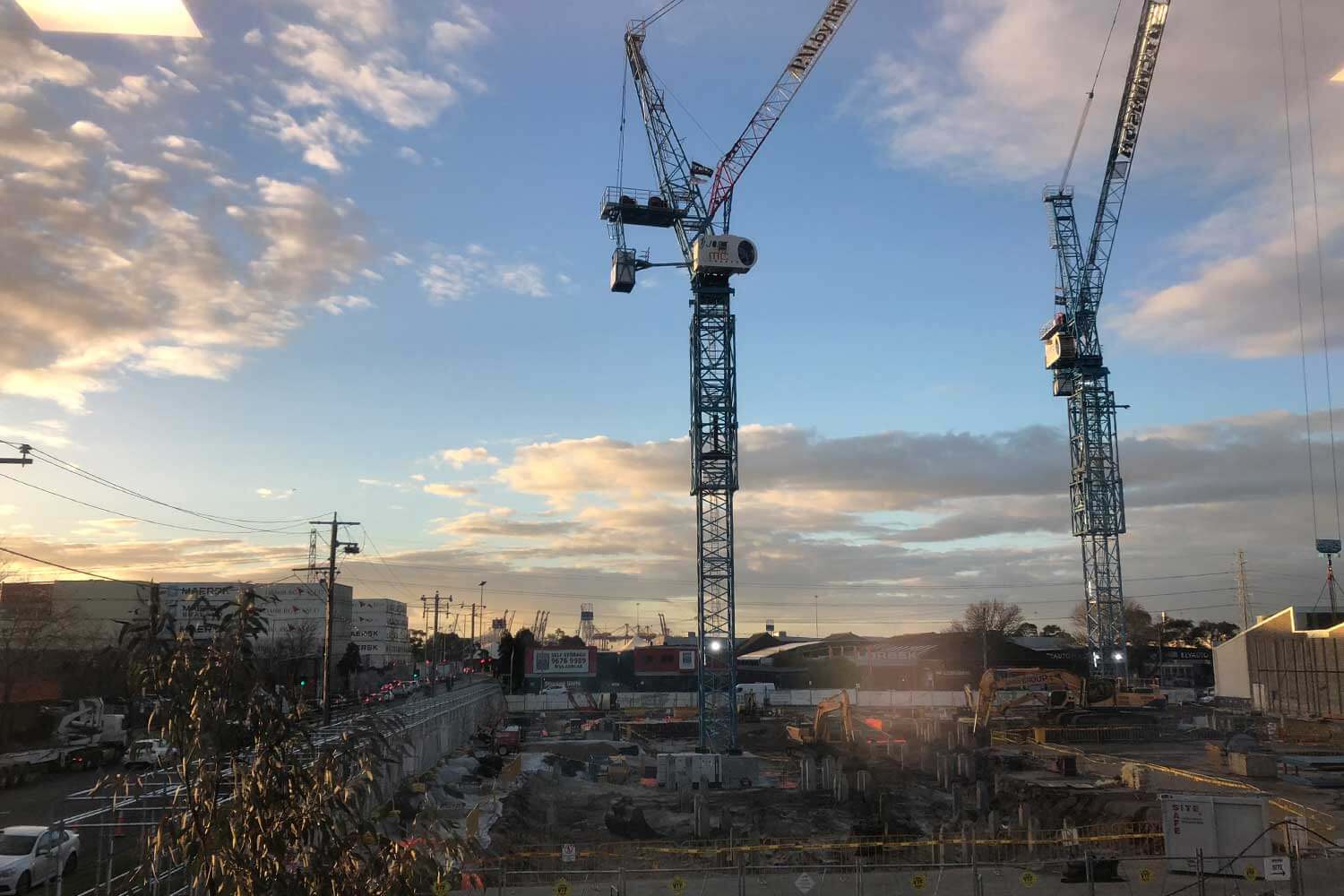 aerial view of construction