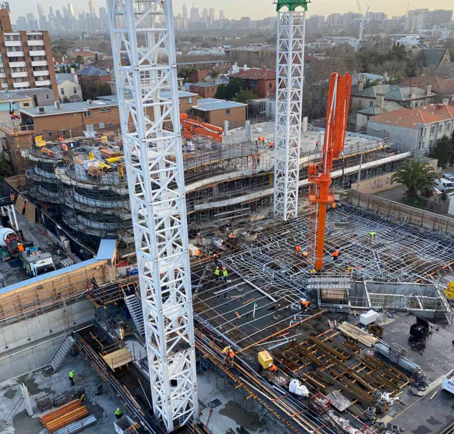 aerial view of St Moritz construction